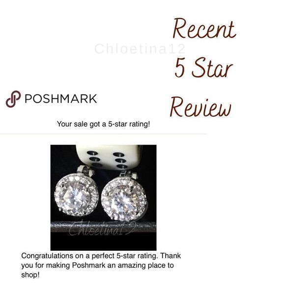 New Simulated Diamond Clip On Stud Earrings - Picture 6 of 8